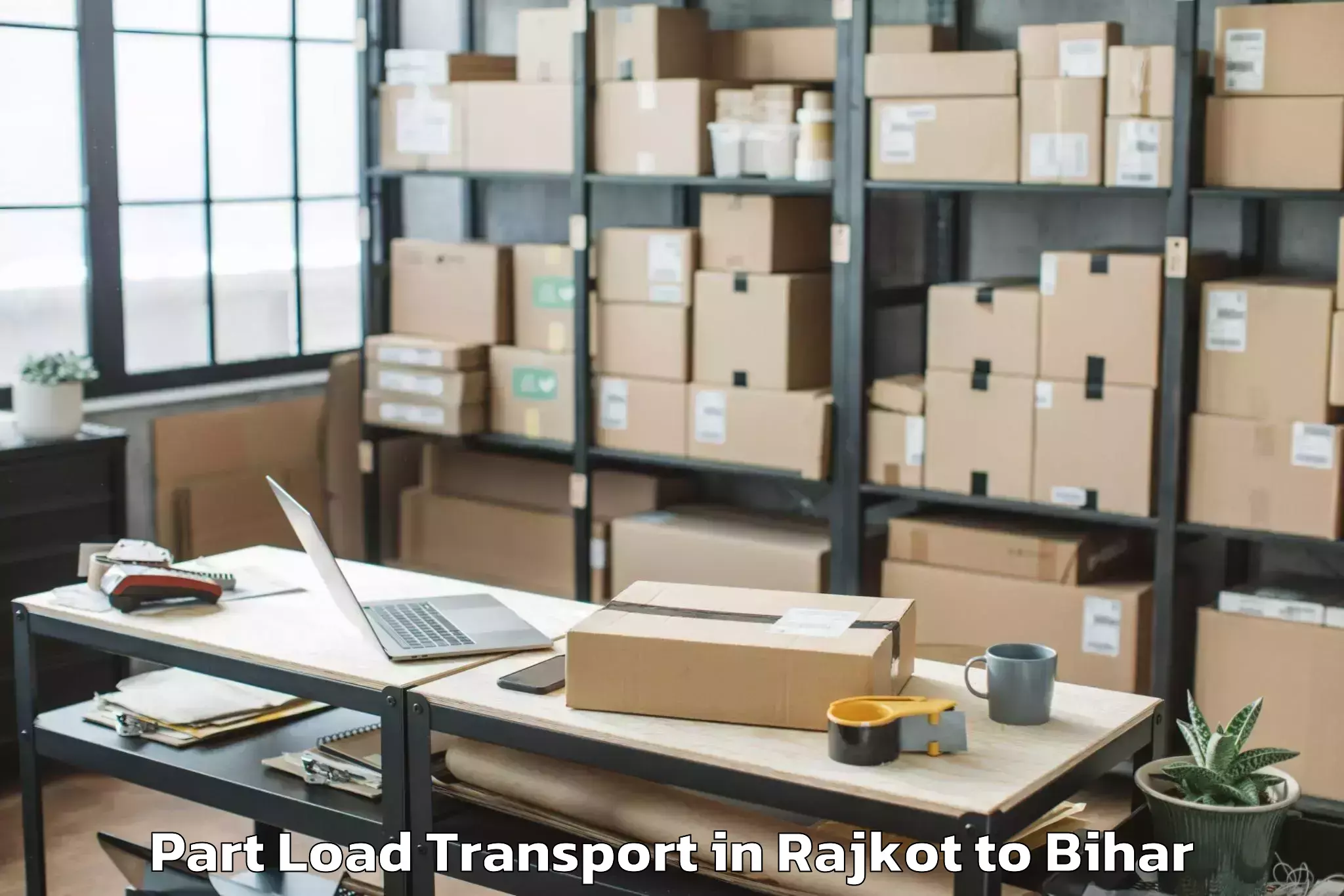 Easy Rajkot to Lalit Narayan Mithila Universi Part Load Transport Booking